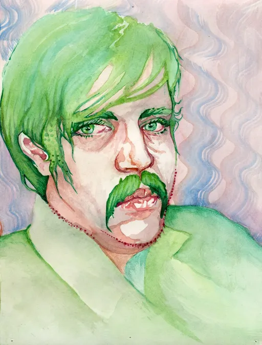 Watercolour Portrait (green)